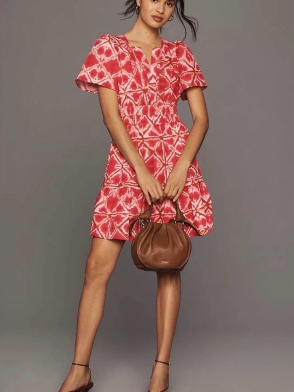 Anthropologie Somerset Tie-Dye Pattern Short Sleeve Mini Dress